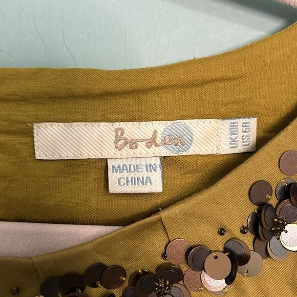 Boden Olive Embellished Neck Midi Dress - Picture 4 of 7